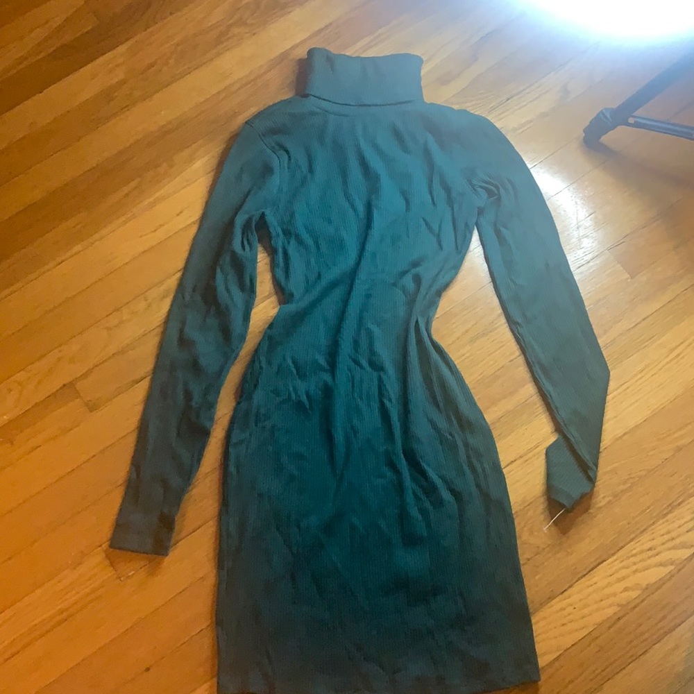 Target Forrest green turtle neck ribbed dress